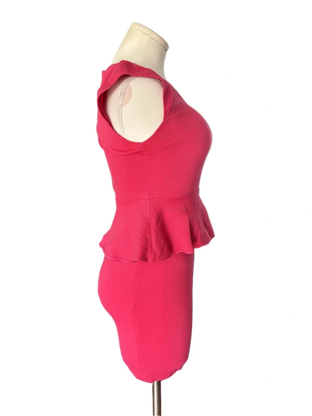 Peplum Bodycon Dress Hot Pink - Alice + Olivia - XS / Small